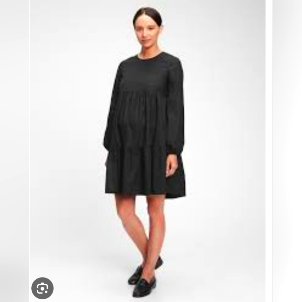 Gap Black Tiered Maternity Cotton Dress XS